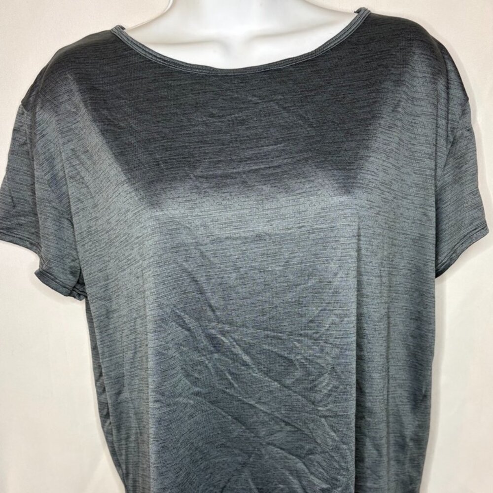 Women's Under Armour Size M Loose - Gray Heatgear Short Sleeve Open Back Top